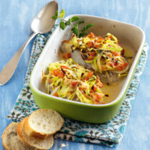 Seelachs mit Lauch-Kruste Seelachs mit Lauch-Kruste