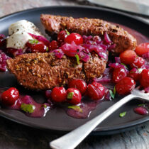 Hirschfilet mit roten Zwiebeln und Cranberrys