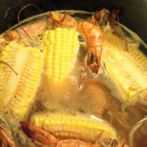 Popcornsuppe mit Garnelen Popcornsuppe mit Garnelen