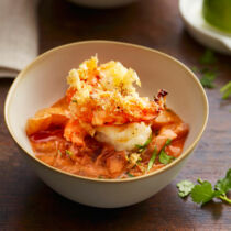 Gemüse-Kokos-Ragout mit Garnelen