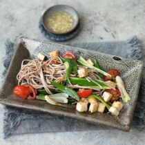 Teriyaki-Tofu mit Zuckerschoten Teriyaki-Tofu mit Zuckerschoten