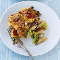 Brotauflauf mit Käse