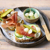 Abendbrote mit Schinken