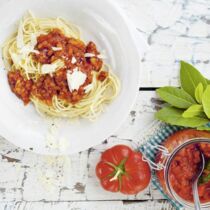 Spaghetti mit Shiitake-Bolognese