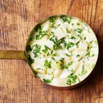 Kohlrabiwürfel in Kräutersahne