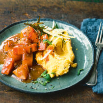 Wurzelgemüse mit Steinpilz-Polenta