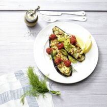 Gebackene Aubergine mit Feta