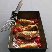 Lomo-Röllchen in Paprikasauce