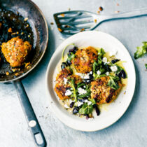 Süßkartoffelplätzchen mit Rucolabutter