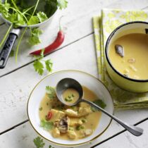 Kokos-Curry-Suppe mit Hähnchen Kokos-Curry-Suppe mit Hähnchen