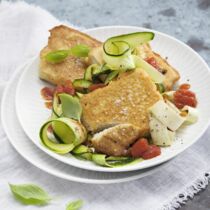 Tofu-Piccata mit Zucchininudeln