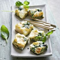 Frittata-Würfel mit Spinat und Taleggio Frittata-Würfel mit Spinat und Taleggio