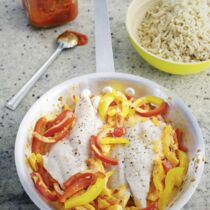 Fischfilet mit Paprikasahne Fischfilet mit Paprikasahne