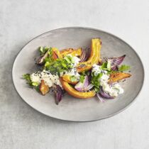 Kürbis mit Schafskäsecreme