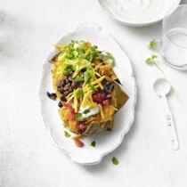 Ofen-Süßkartoffel mit Bohnen