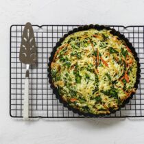 Reisnudelkuchen mit Garnelen