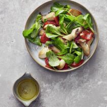 Pilz-Feldsalat mit Paprika