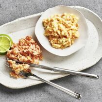 Gemüsestampf mit Lachstatar Gemüsestampf mit Lachstatar