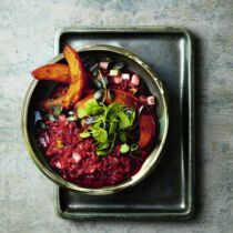 Rote-Bete-Risotto mit Ofenkürbis Rote-Bete-Risotto mit Ofenkürbis