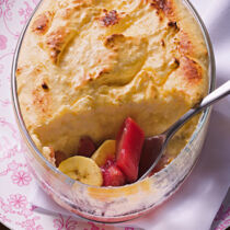 Rhabarber-Bananen-Gratin