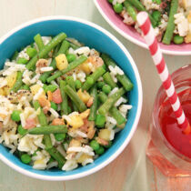 Reissalat mit Specksauce