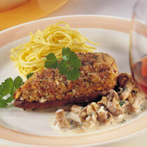 Fasanenbrust mit Pilzkruste Fasanenbrust mit Pilzkruste