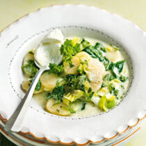 Gemischte Kartoffeln mit Blattspinat und Lauch Gemischte Kartoffeln mit Blattspinat und Lauch