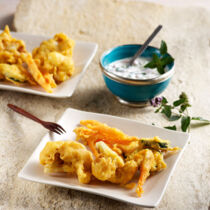 Gemüse im Kichererbsenteig