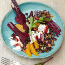 Linsen-Rote-Bete-Salat mit Mozzarella Linsen-Rote-Bete-Salat mit Mozzarella