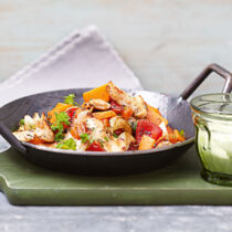 Pfannen-Gyros mit Kürbis Pfannen-Gyros mit Kürbis