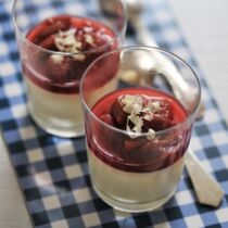 Gewürz-Pannacotta mit Portwein-Rhabarber Gewürz-Pannacotta mit Portwein-Rhabarber