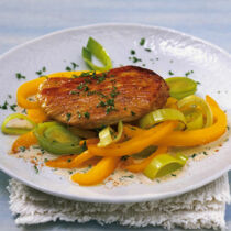 Putenschnitzel mit Lauch und Paprika Putenschnitzel mit Lauch und Paprika