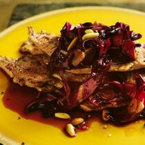 Scaloppine mit Radicchio-Balsamico-Sauce Scaloppine mit Radicchio-Balsamico-Sauce