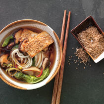 Udon-Nudelsuppe mit Gomasio-Tofu