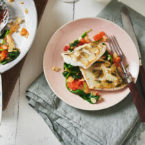 Zander mit Mandelspinat Zander mit Mandelspinat