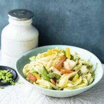 Bavette mit Wok-Gemüse und Huhn Bavette mit Wok-Gemüse und Huhn