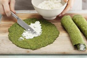 Spinatcrêpes mit Käse Spinatcrêpes mit Käse