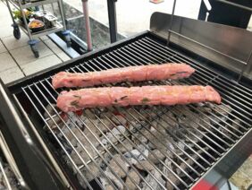 Kalbsrücken mit Pfifferlingen und Polentaschnitten Kalbsrücken mit Pfifferlingen und Polentaschnitten