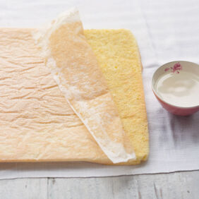 Erdbeer-Holunder-Biskuitrolle Erdbeer-Holunder-Biskuitrolle