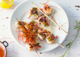 Zander im Pancettamantel Zander im Pancettamantel