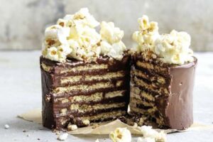 Schoko-Popcorn-Kuchen für Keksverrückte