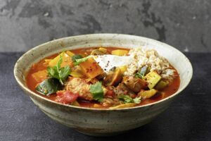 Kürbis-Lauch-Curry mit Schweinefilet
