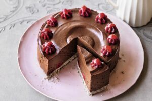 Kokos-Cranberry-Torte mit Schokofüllung
