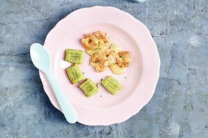Brokkoli-Gnocchi  mit Garnelensauce