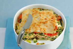 Gemüse-Schinken-Lasagne