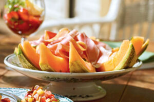 Melone und Schinken mit Honigvinaigrette