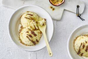 Ananas-Passionsfrucht-Sorbet