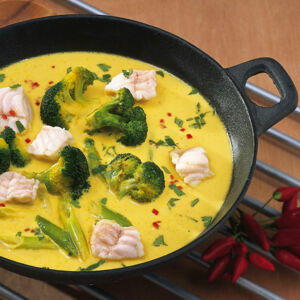 Steinbeißer-Curry mit Brokkoli