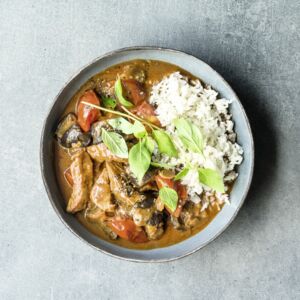 Rotes Schweinefleisch-Curry