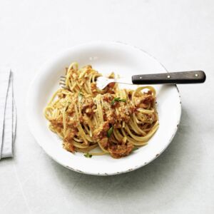 Spaghetti mit schlankem Pesto rosso